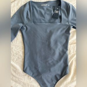 Blue long sleeve abercrombie bodysuit